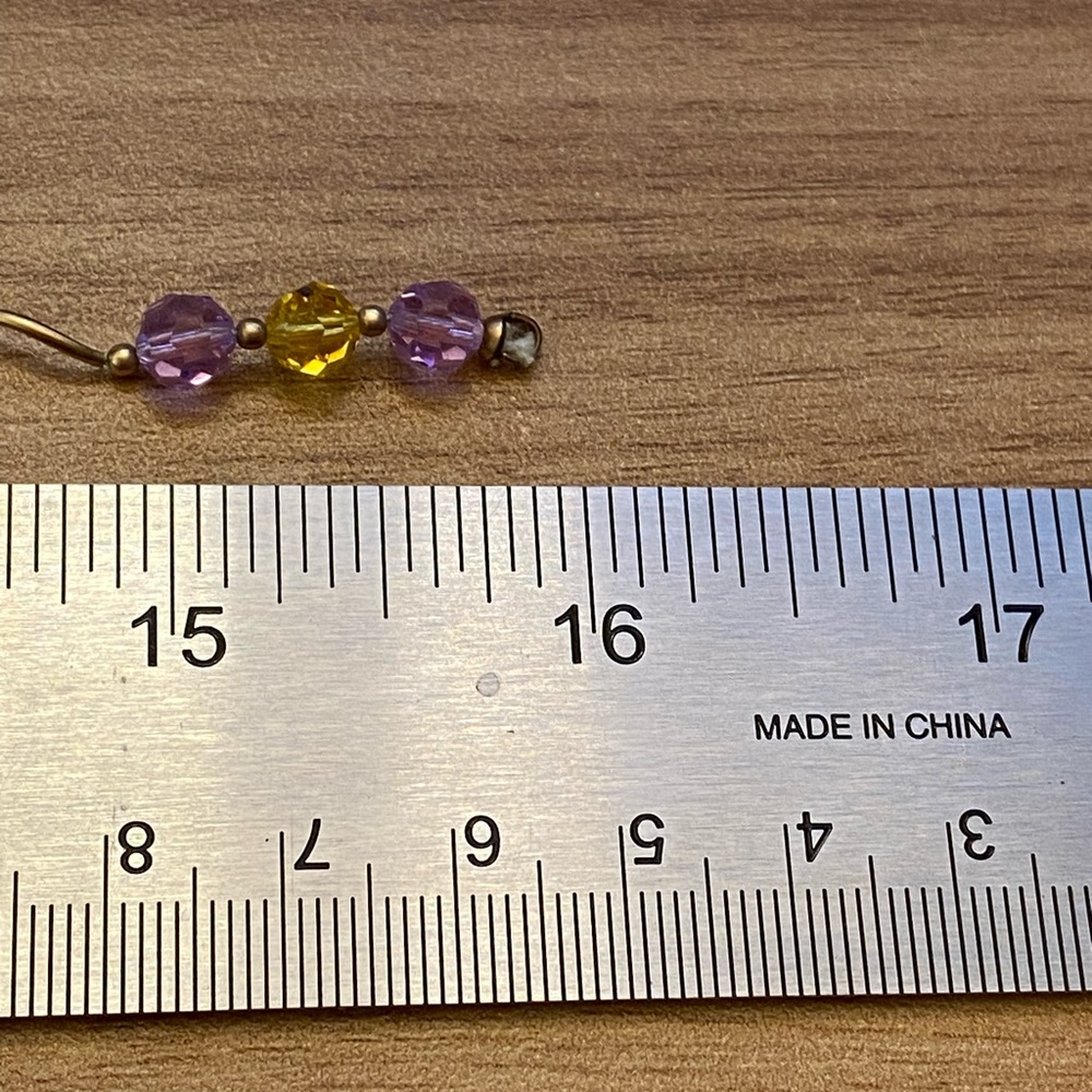 Beautiful 14K yellow gold amethyst and citrine necklace - 10 g total - Picture 6 of 10